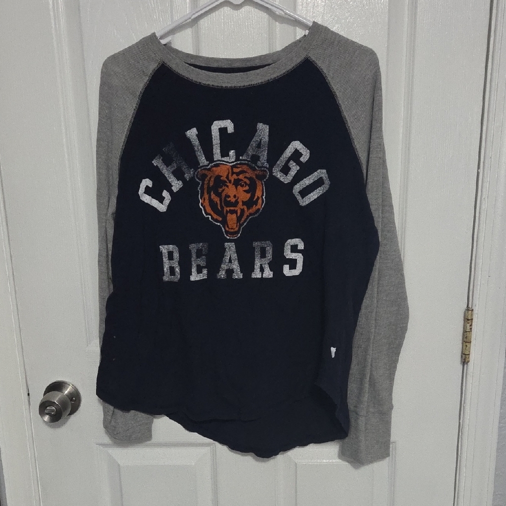 Chicago Bears Raglan Shirt - Navy and Gray